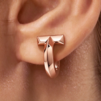 Tiffany T1 Series Rose Gold Small Hoop Earrings — Iconic T-motif hoop earrings | Bold, geometric, and minimalist luxury jewelry
