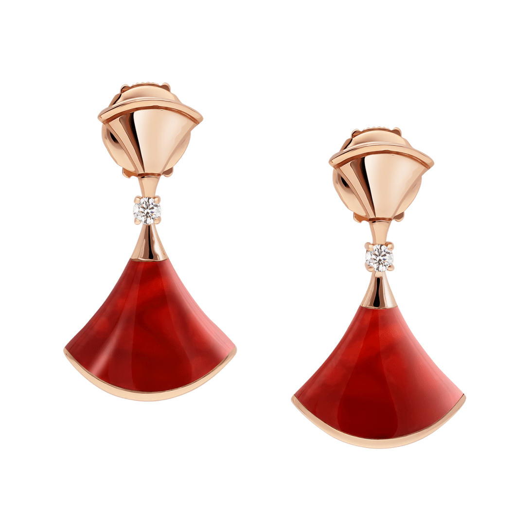 BVlgari DIVAS' DREAM earrings—Italian luxury jewelry in rose gold