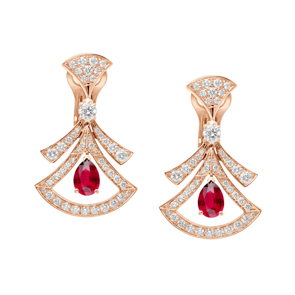 BVlgari DIVAS' DREAM High Jewelry Drop Earrings — Rose Gold Italian Luxury Jewelry