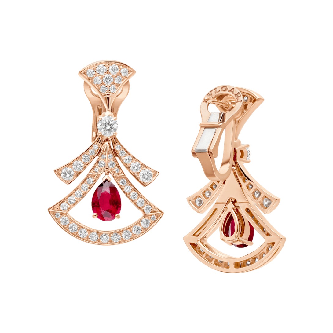 BVlgari DIVAS' DREAM High Jewelry Drop Earrings — Rose Gold Italian Luxury Jewelry