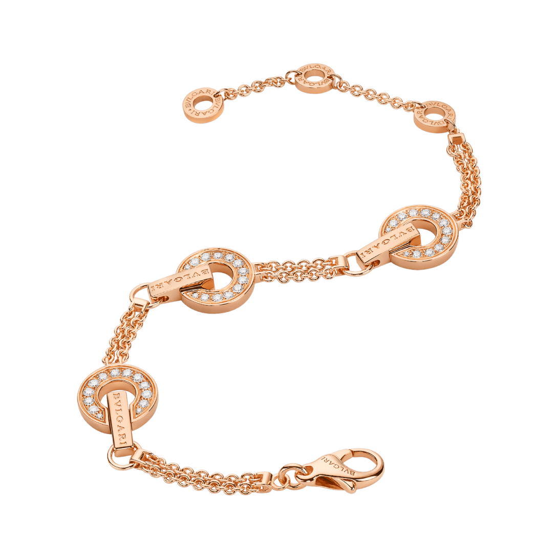 BVLGARI Rose Gold, Mother-of-Pearl, and Diamond Bracelet