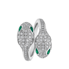 Bvlgari Serpenti Viper Open Ring – Italian High Jewelry (White Gold)