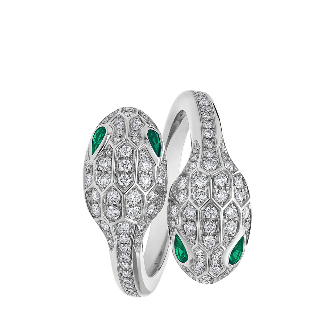 Bvlgari Serpenti Viper Open Ring – Italian High Jewelry (White Gold)