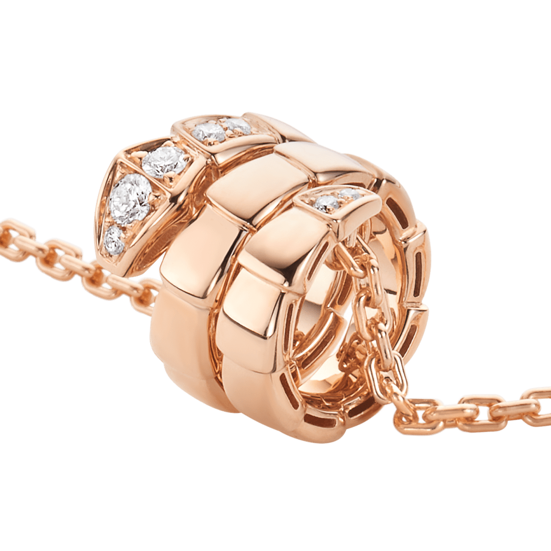 BVLGARI Serpenti Viper Pendant Necklace – Rose Gold