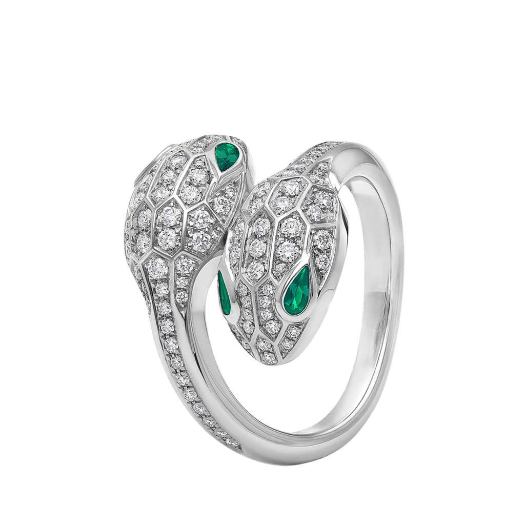 Bvlgari Serpenti Viper Open Ring – Italian High Jewelry (White Gold)