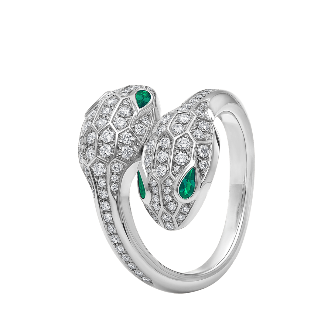 Bvlgari Serpenti Viper Open Ring – Italian High Jewelry (White Gold)
