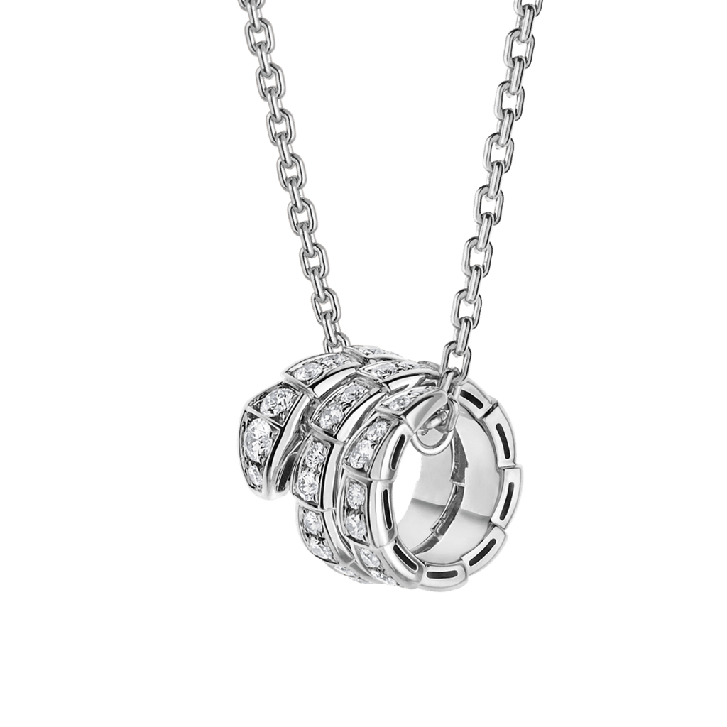 BVLGARI Serpenti Viper Pendant Necklace – White Gold