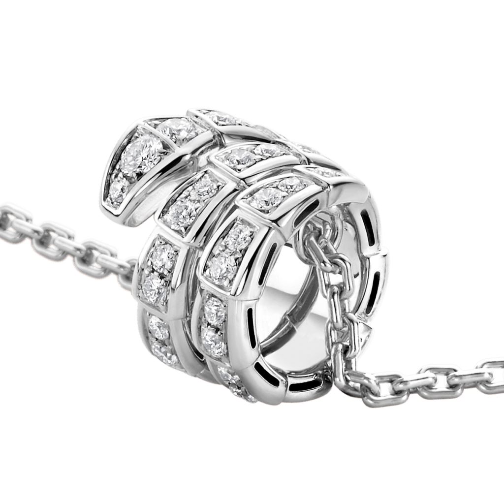 BVLGARI Serpenti Viper Pendant Necklace – White Gold