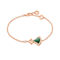 Bvlgari Divas' Dream rose gold bracelet with malachite, diamonds, and fan-shaped motifs.