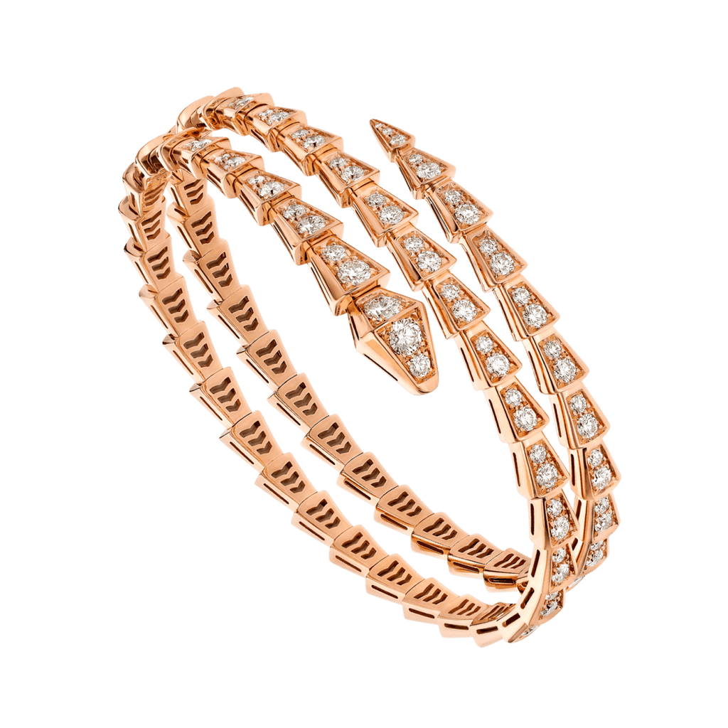 Bvlgari Serpenti Viper Double-Coil Diamond Bracelet – Rose Gold High Jewelry