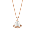 Bvlgari Divas' Dream rose gold fan-shaped necklace, set with mother-of-pearl and diamonds.