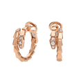 BVLGARI Serpenti Viper Huggie Hoop Earrings — Italian Luxury Rose Gold Jewelry