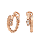 BVLGARI Serpenti Viper Huggie Hoop Earrings — Italian Luxury Rose Gold Jewelry