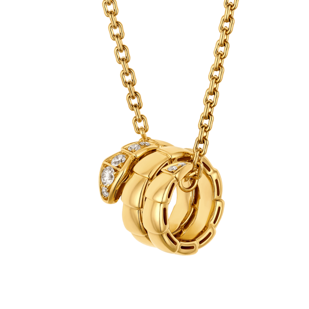 Bvlgari Serpenti Viper snake-motif pendant necklace — yellow gold