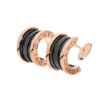 BVlgari B.zero1 Stud Earrings — Rose Gold and Black Ceramic, Italian Luxury Jewelry