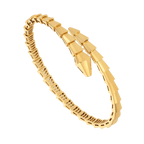 BVLGARI Serpenti Viper Style  Yellow Gold Snake Bangle Bracelet – Iconic Minimalist Tubogas Serpent Jewelry for Women & Men