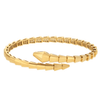 BVLGARI Serpenti Viper Style  Yellow Gold Snake Bangle Bracelet – Iconic Minimalist Tubogas Serpent Jewelry for Women & Men