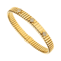 Bvlgari Tubogas bracelet—yellow gold, pavé diamonds