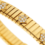 Bvlgari Tubogas bracelet—yellow gold, pavé diamonds