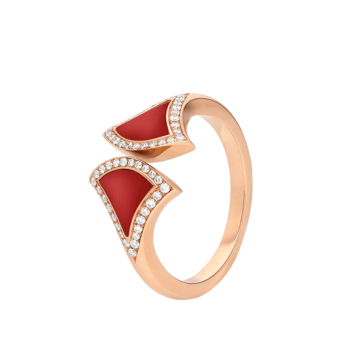 BVLGARI Divas' Dream small reversible ring—rose gold, Italian luxury jewelry