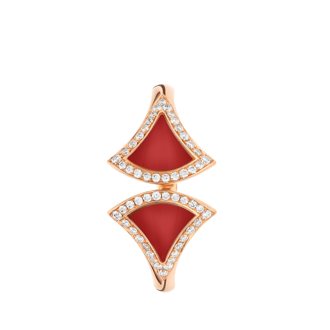 BVLGARI Divas' Dream small reversible ring—rose gold, Italian luxury jewelry