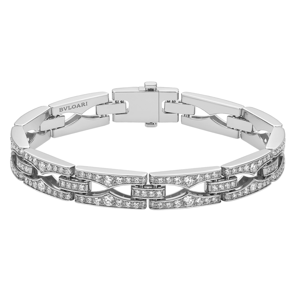 Bvlgari B.zero1 Rock chain bracelet—white gold, fully pavé-set with diamonds.