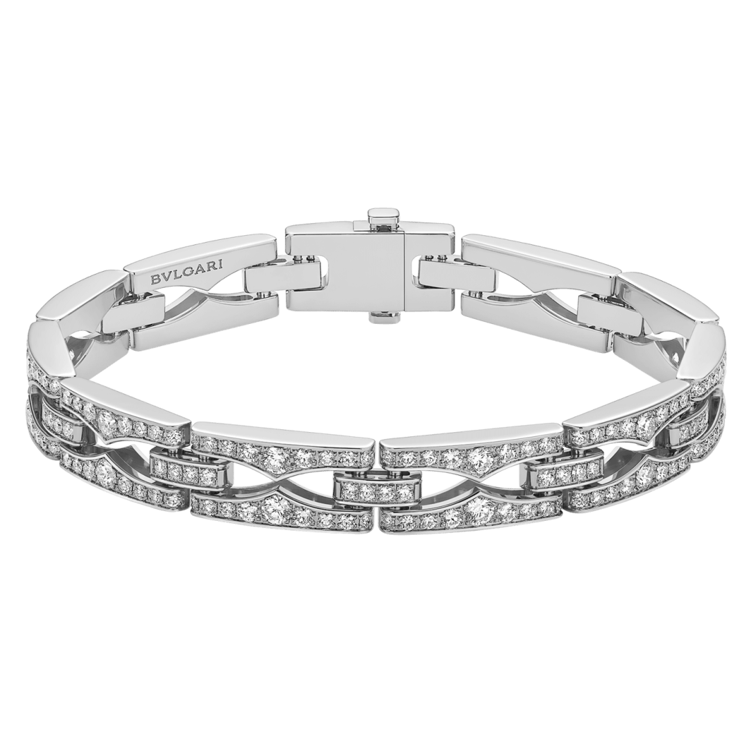 Bvlgari B.zero1 Rock chain bracelet—white gold, fully pavé-set with diamonds.