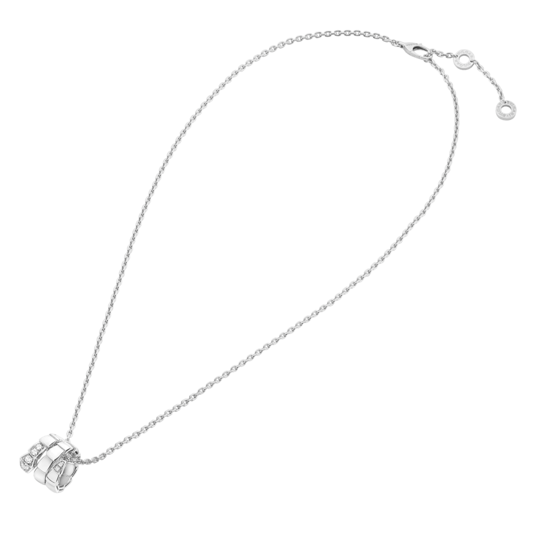 Bvlgari Serpenti Viper snake-motif pendant necklace — white gold