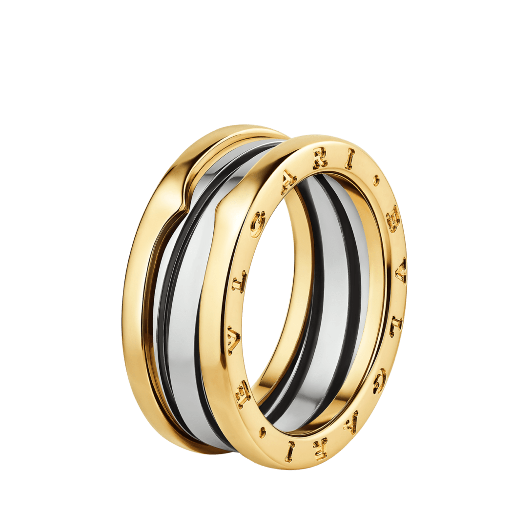 Bvlgari B.zero1 Two-Band Ring — Yellow Gold and Stainless Steel