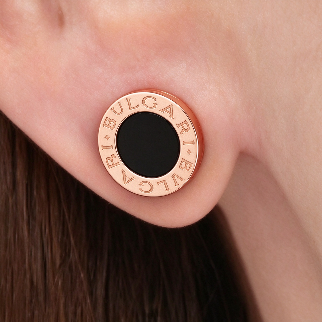 BVLGARI BVLGARI Stud Earrings – Italian Luxury Rose Gold Jewelry