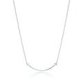 Tiffany T Smile Platinum Necklace—Medium Modern Curved Pendant