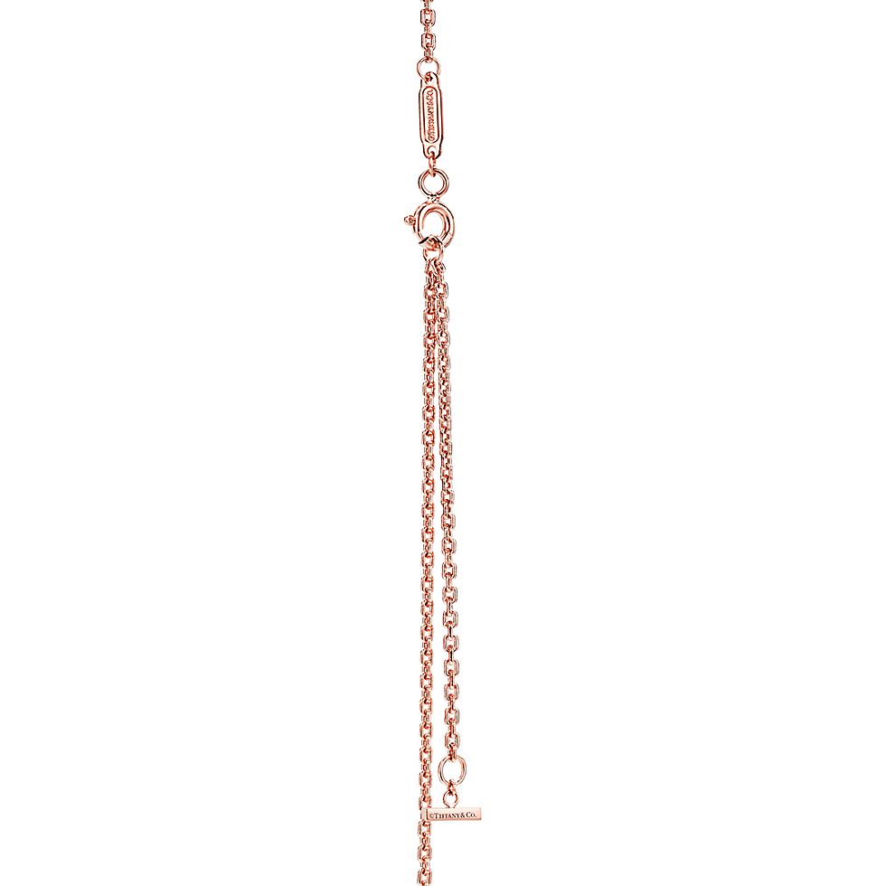 Tiffany T Smile Platinum Necklace—Medium Modern Curved Pendant