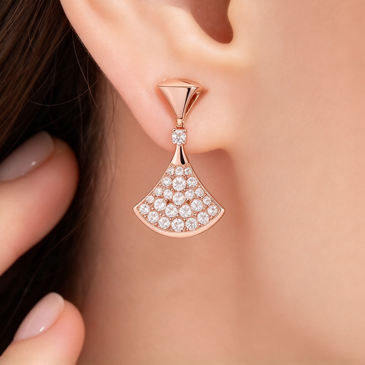 BVlgari DIVAS' DREAM earrings—Italian luxury jewelry in rose gold
