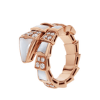 BVLGARI Serpenti Viper Single-Coil Ring – Rose Gold
