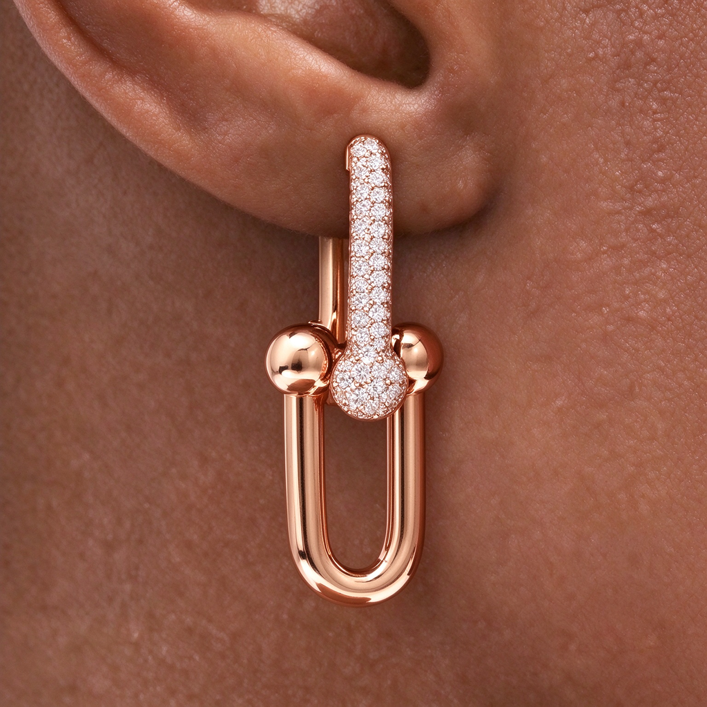 Tiffany — Tiffany HardWear Large Link Earrings in Gold — Iconic Link Drop Earrings