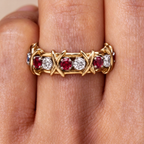 Tiffany Schlumberger Sixteen Stone Ring—Yellow Gold "X" Prong Eternity Ring