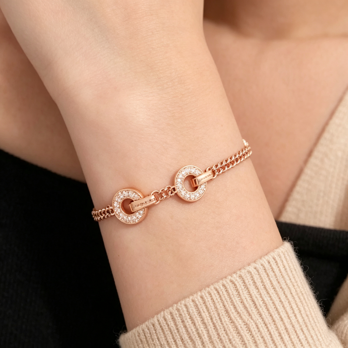 BVLGARI Rose Gold, Mother-of-Pearl, and Diamond Bracelet