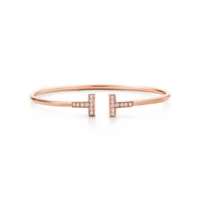 Tiffany T Collection Yellow Gold Double T Bracelet—Iconic Double T motif and timeless American luxury.