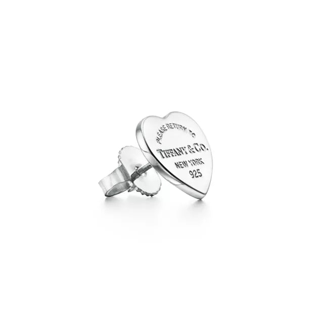 Tiffany & Co. Return to Tiffany Heart Tag Earrings – Classic Sterling Silver Heart Studs for Women
