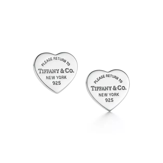 Tiffany & Co. Return to Tiffany Heart Tag Earrings – Classic Sterling Silver Heart Studs for Women