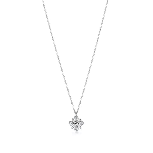 Tiffany & Co. Schlumberger® Sixteen Stone X Pendant Necklace in Platinum