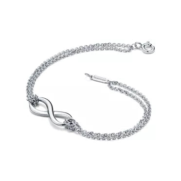 Tiffany & Co. Tiffany Infinity Collection Double-Chain Silver Bracelet