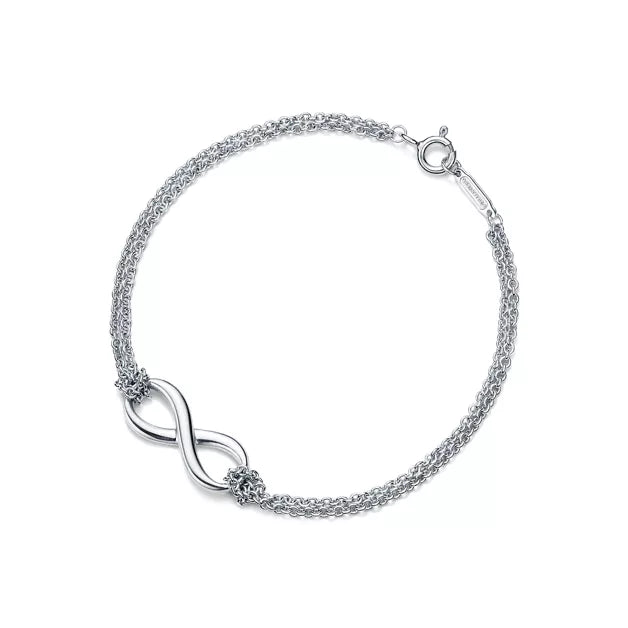 Tiffany & Co. Tiffany Infinity Collection Double-Chain Silver Bracelet