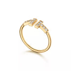 Tiffany T Wire Ring — Yellow Gold Double T Interlocking Open Ring