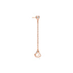 Tiffany Elsa Peretti Open Heart drop earrings—rose gold, featuring a long-chain drop design and the signature open-heart pendant.
