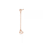 Tiffany Elsa Peretti Open Heart drop earrings—rose gold, featuring a long-chain drop design and the signature open-heart pendant.