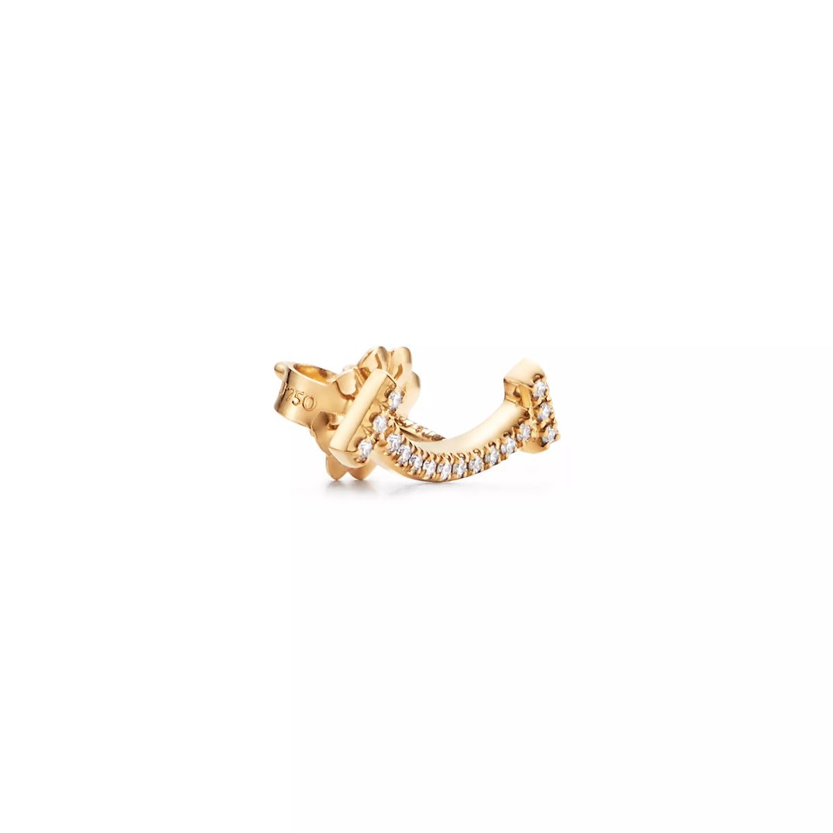 Tiffany T Smile earrings, yellow gold | Luxurious curved stud earrings, women's fine jewelry