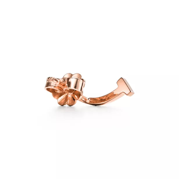 Tiffany T Smile Mini Earrings Rose Gold | Signature Curve Studs Women's Fine Jewelry