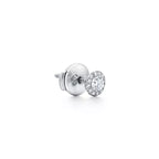 Tiffany Soleste Platinum Earrings—Iconic round brilliant-cut halo stud earrings | Luxury jewelry radiating a double dose of brilliance.