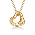 Tiffany Open Heart Gold Pendant Necklace—Iconic organic heart design and chain